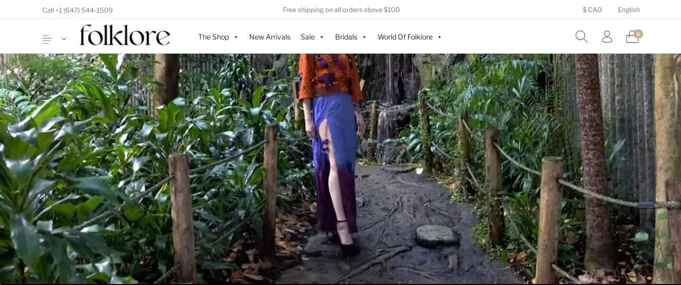 Folklore Collections ecommerce developed by Ackrolix