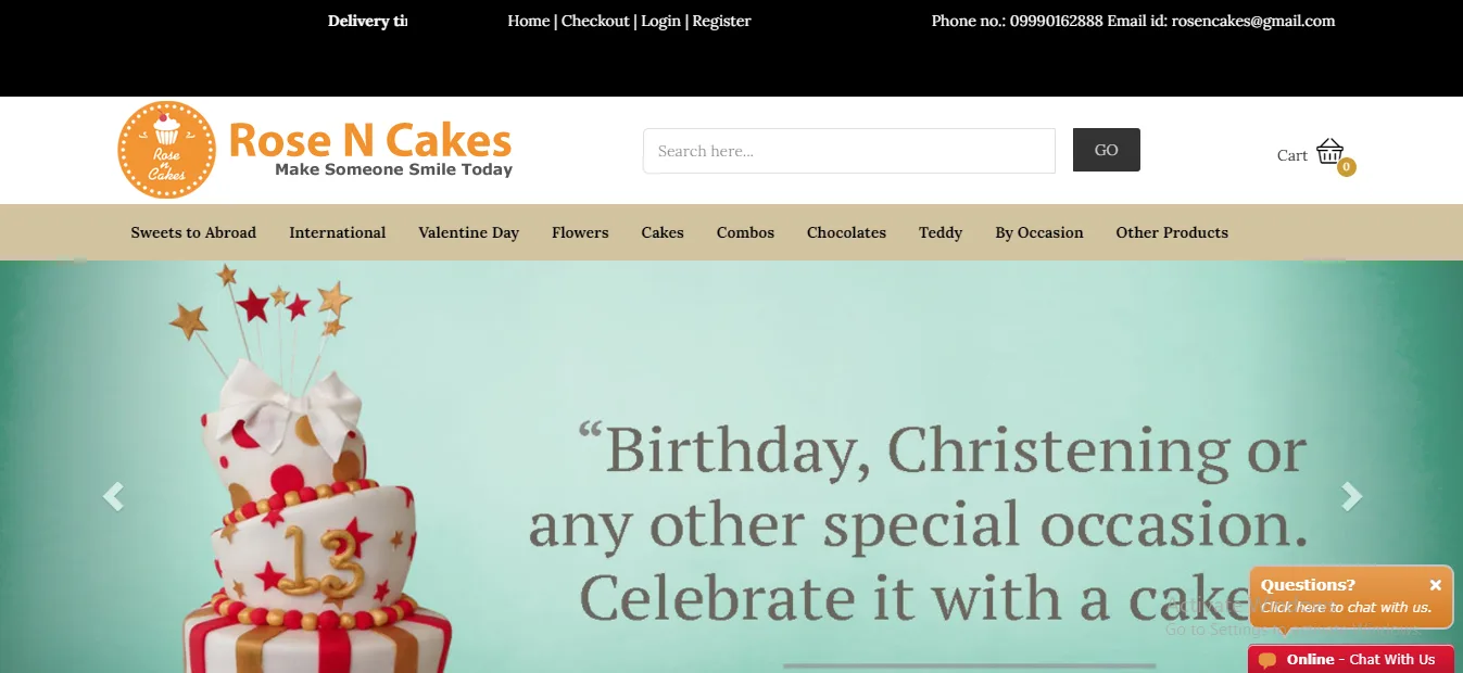 Rosen Cakes ecommerce developed by Ackrolix