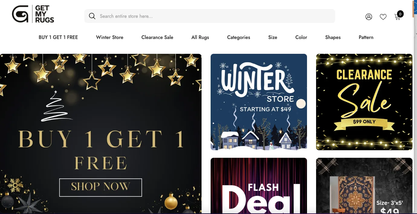 GetMyRugs ecommerce developed by Ackrolix