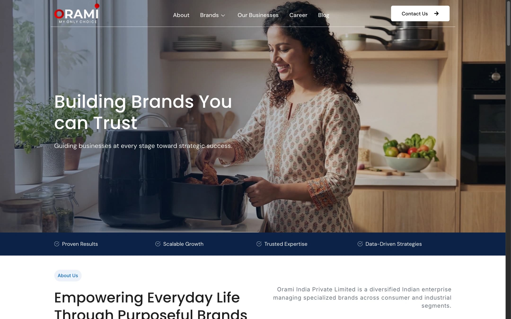 Orami desktop website homepage