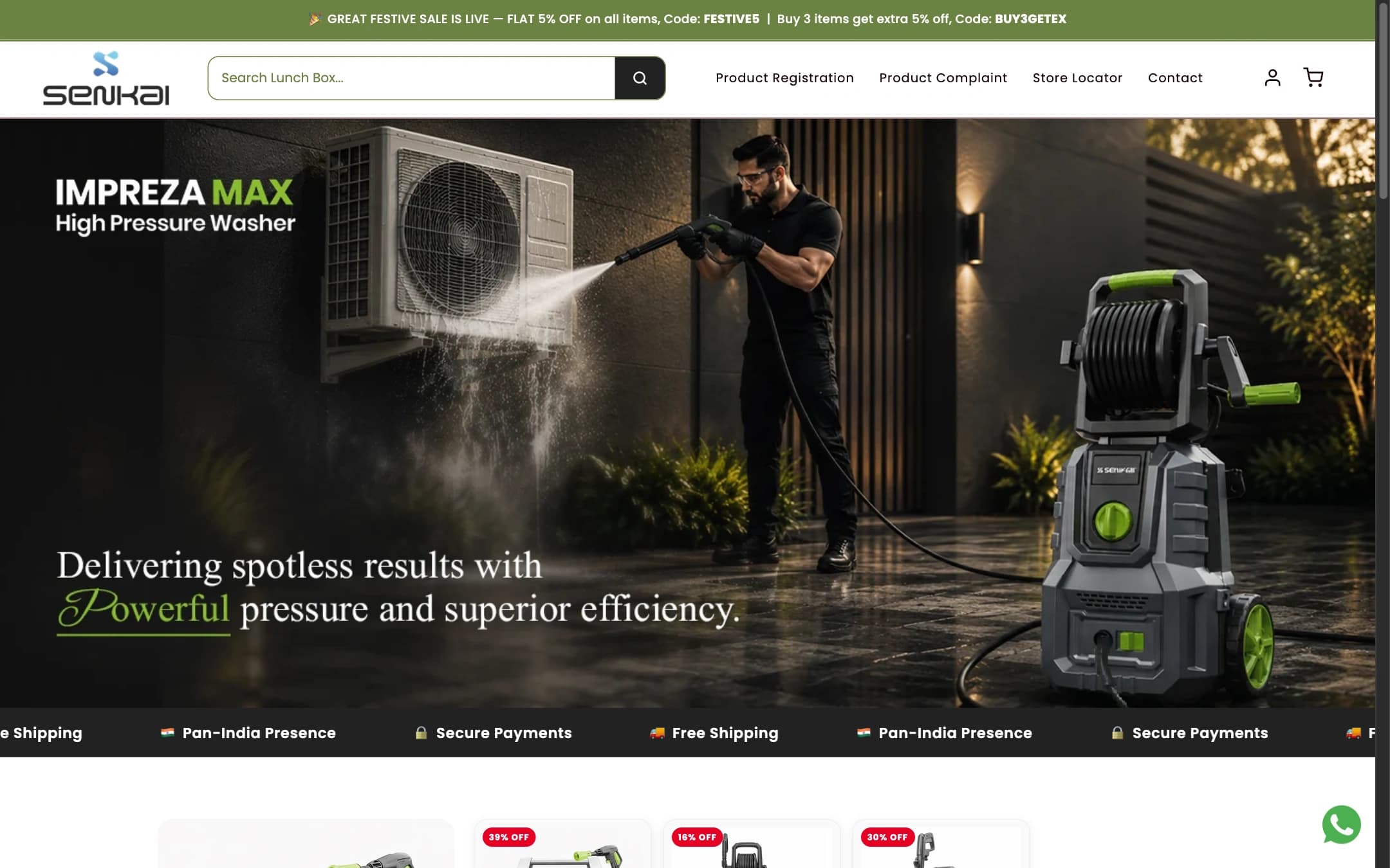 Senkai desktop website homepage