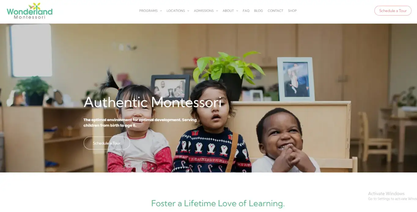 Wonderland Montessori managed and developed by Ackrolix