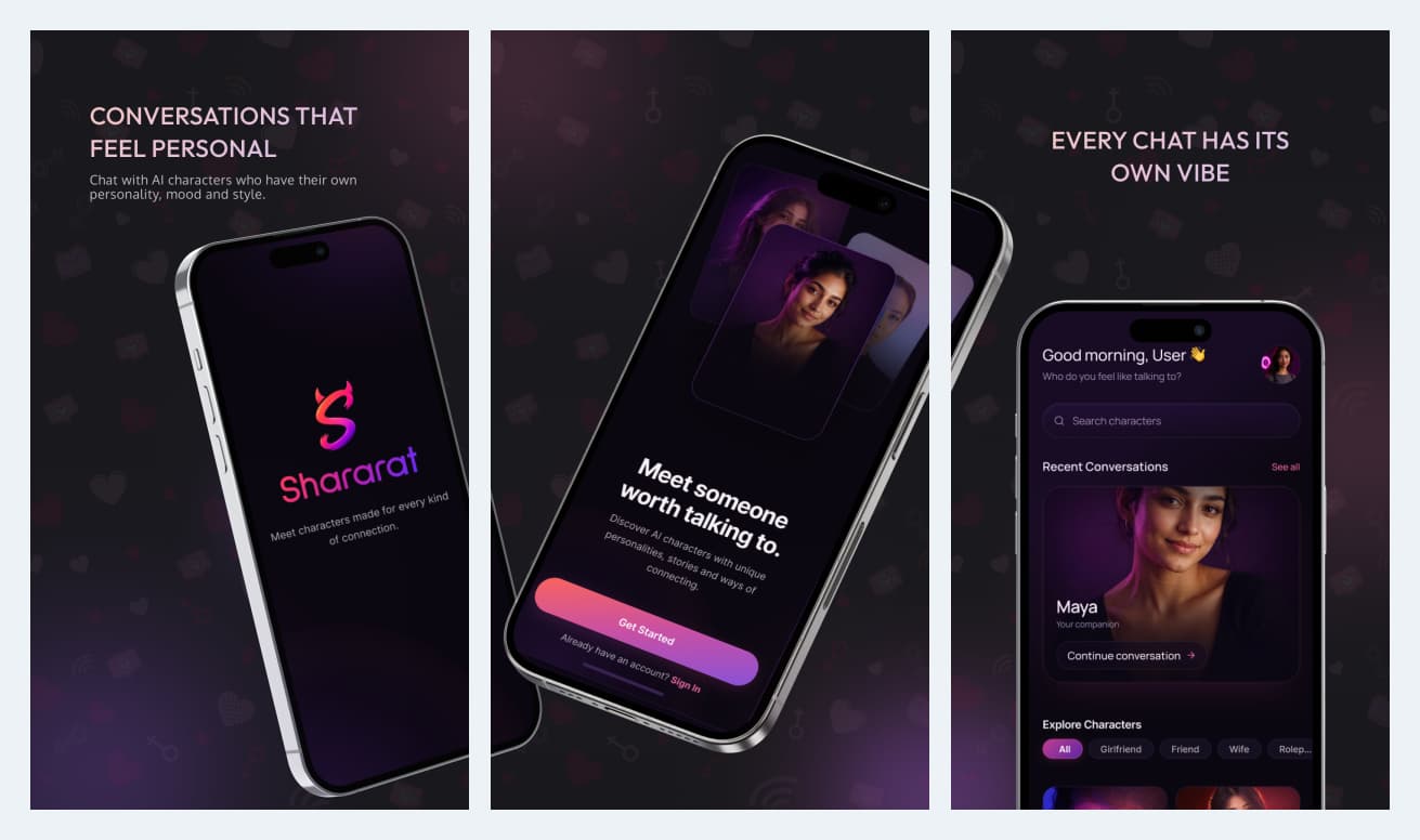 shararat character chat app overview shararat character chat app overview