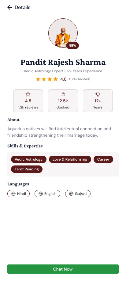 Bhagya Setu astrologer profile and chat entry Bhagya Setu astrologer profile and chat entry
