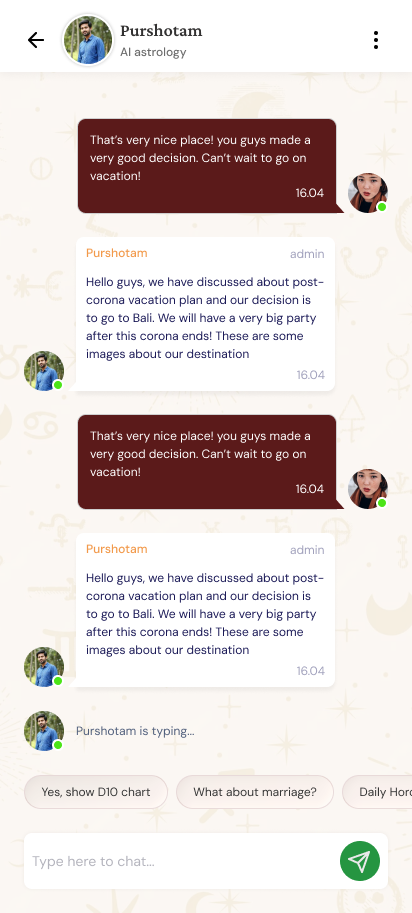 Bhagya Setu light-theme chat interface Bhagya Setu light-theme chat interface