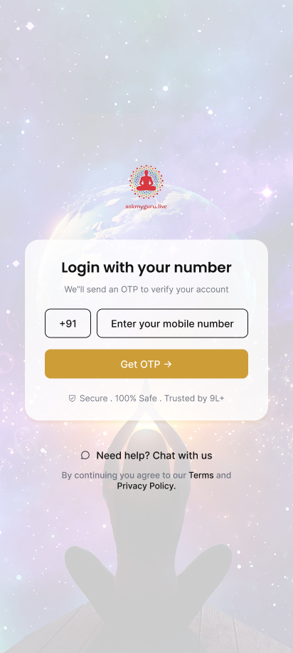 Bhagya Setu mobile login and OTP entry Bhagya Setu mobile login and OTP entry