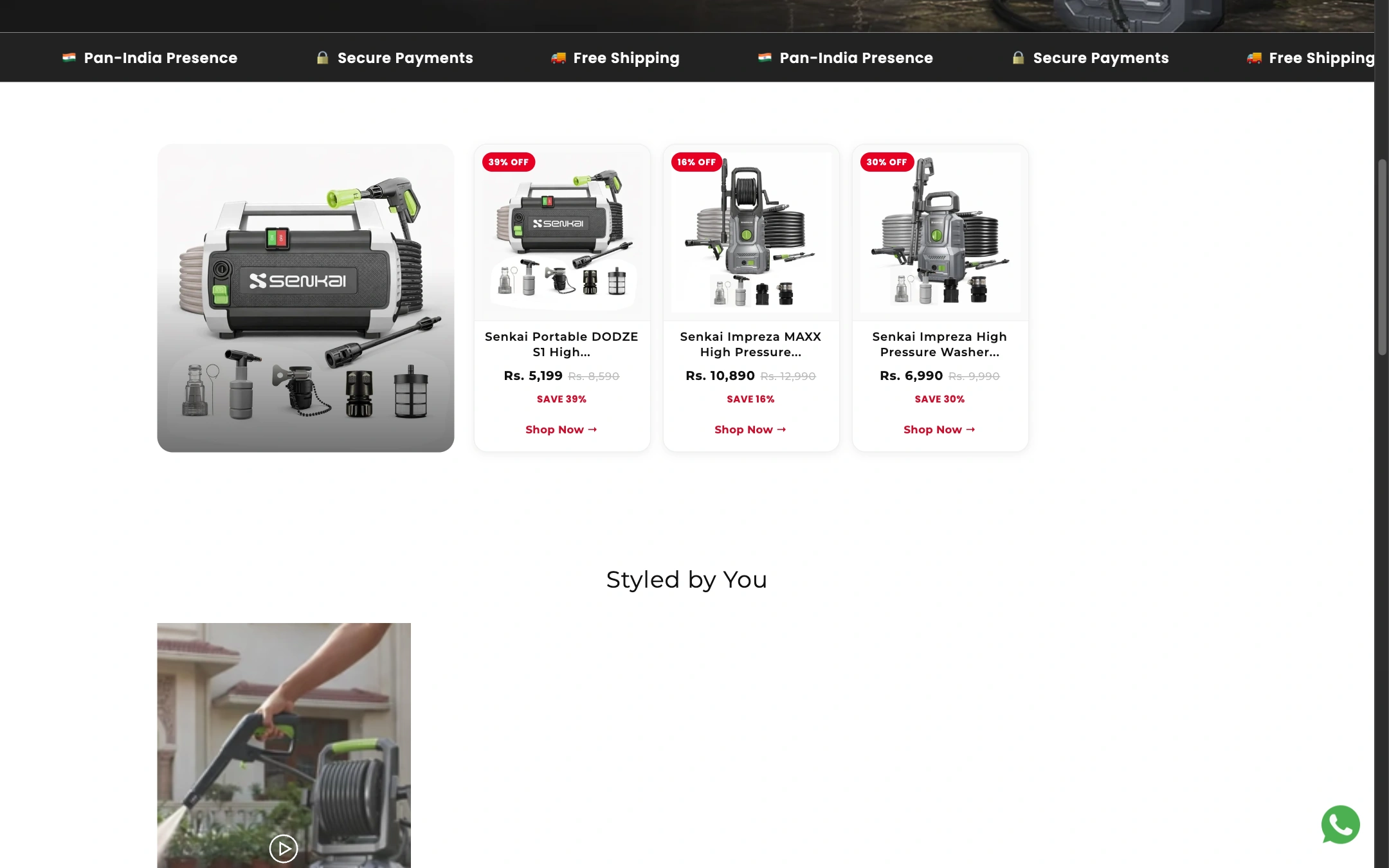 Senkai — Product and Brand Website Sections Senkai website product and brand information section