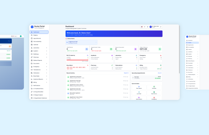 Ackrolix hospital doctor dashboard with practice and hospital summaries Ackrolix hospital doctor dashboard with practice and hospital summaries